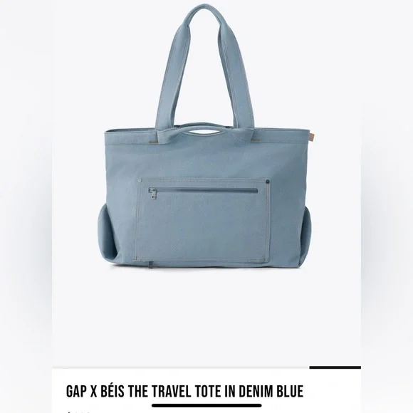 BEIS x GAP NWT Light Blue Jean/ Jeans Tote Bag - Picture 8 of 10